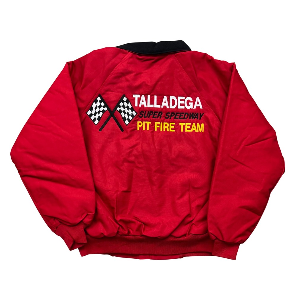 Vintage Hartwell Talladega Super Speedway Pit Fire Team Jacket USA Red XL
